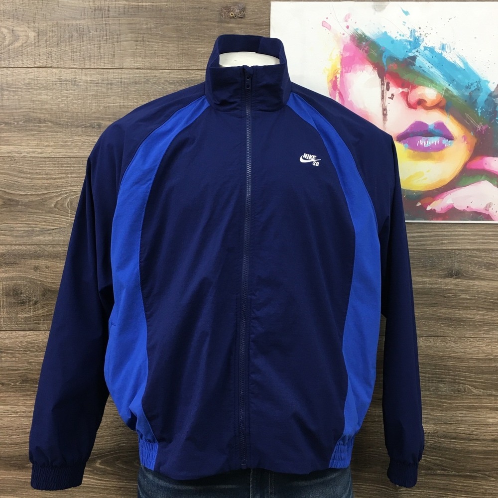 Nike SB Full-Zip Woven Skate‎ Jacket Blue Navy HJ2910-492 Men's Size Large M